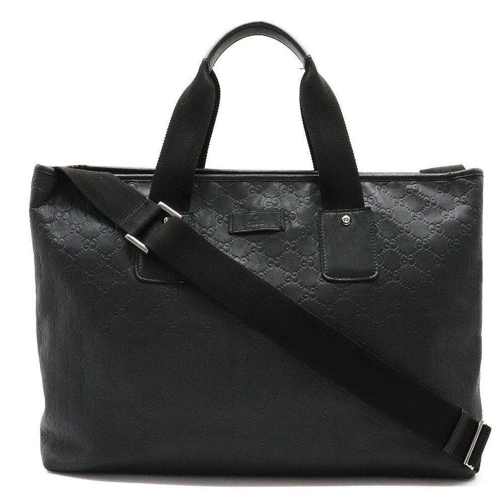 Gucci Guccissima Tote Bag Shoulder Leather Black